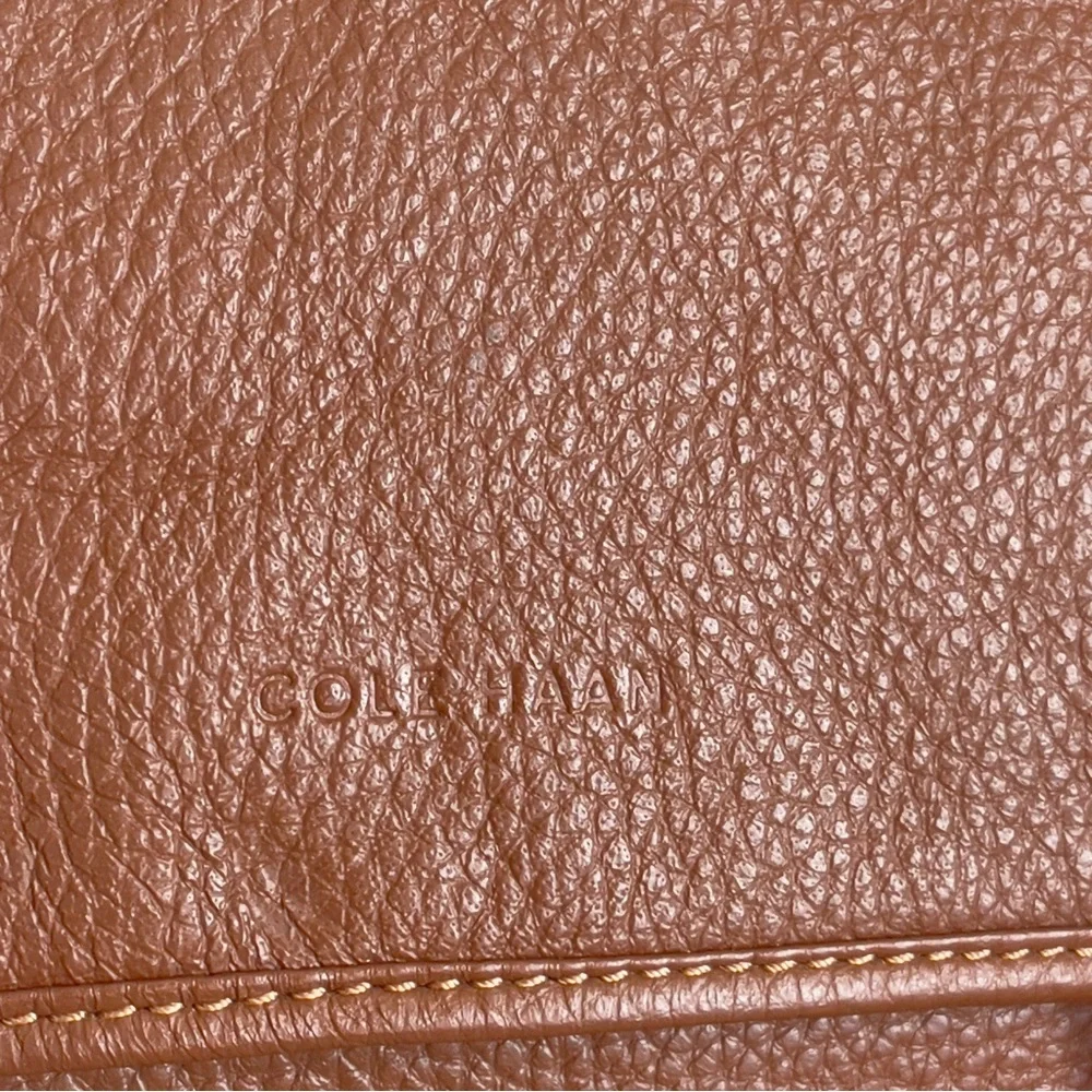 Cole Haan Messenger Leather Bag‎ Flapover Laptop Briefcase Crossbody Brown